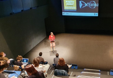 Sílvia Ferrando, directora de l'Institut del Teatre, en la inauguració del Simposi