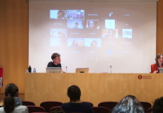 Imatge de la primera sessió del Fòrum de pedagogia del CSD amb Concha Fernández i Aimar Pérez Galí