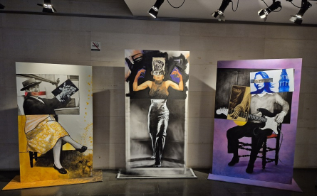 Algunes de les obres de l'exposició «Monstruos del flamenco»