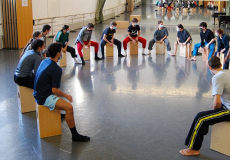 L'equip d'IT Dansa en un assaig de la coreografia Wad Ras