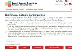Imatge del portal web de la base de dades de dramatúrgia catalana contemporània