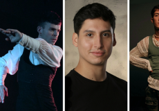 D'esquerra a dreta, Alfons Ojeda, Ignacio J Cabello i Aleix Colomer, finalistes del Premi de Dansa 2025 de l'Institut del Teatre