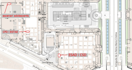Mapa dels stands i escenari del Saló Ensenyament 2026